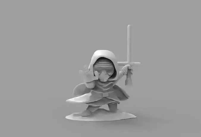 Star Wars Chibi Kylo Ren Sith With Light saber PRINTING DIORAMA 3D print model
