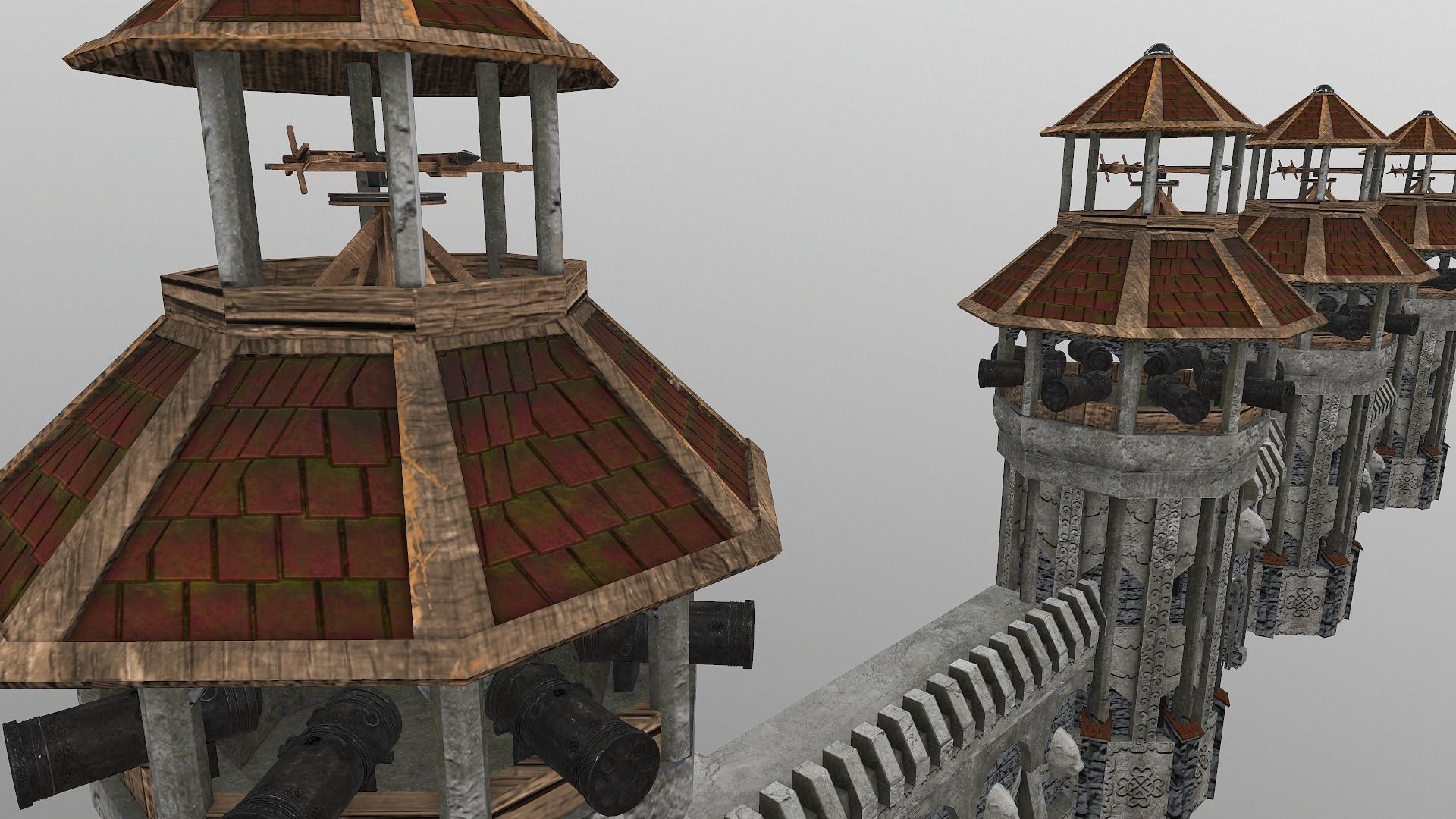 Castle Wall Level 20 3D model_13