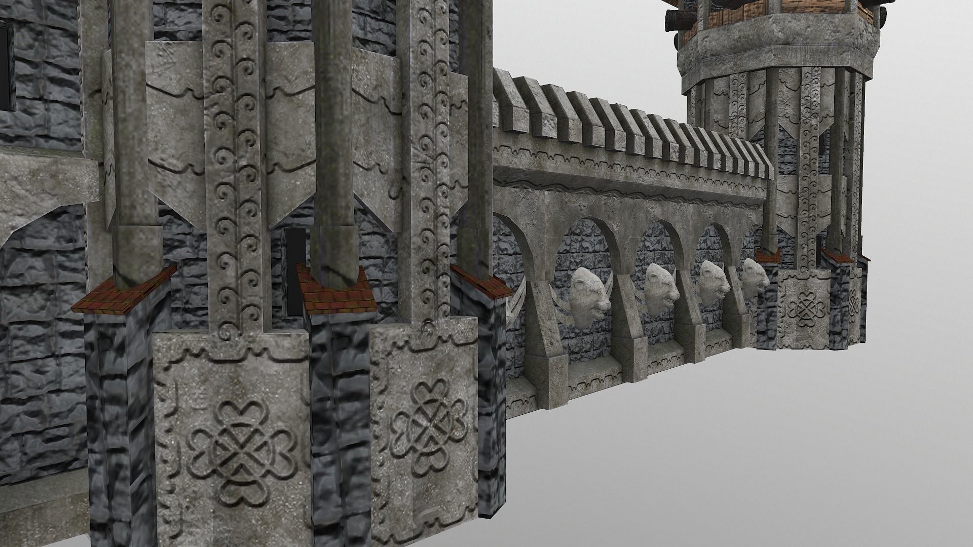Castle Wall Level 20 3D model_11