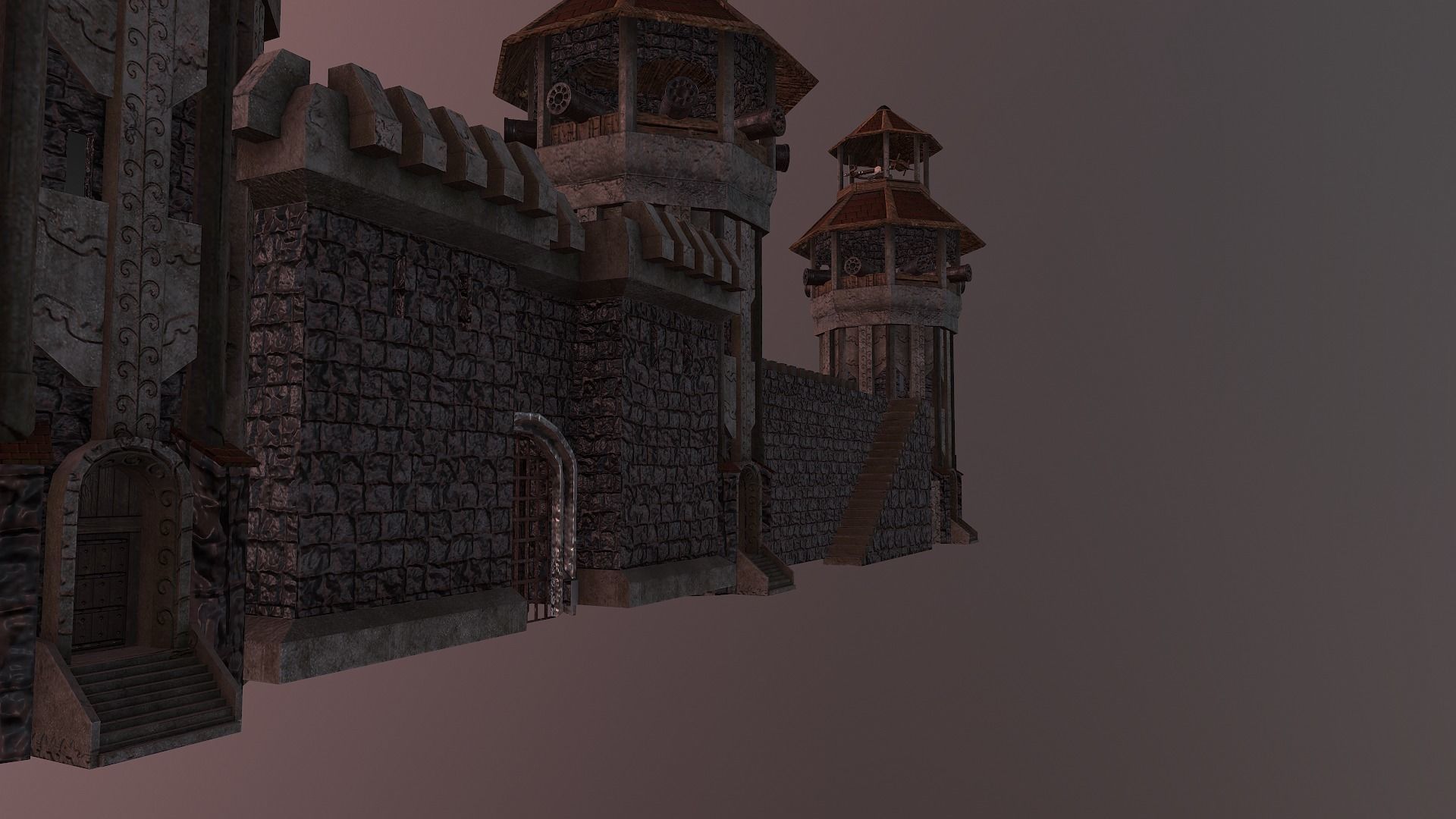 Castle Wall Level 20 3D model_38