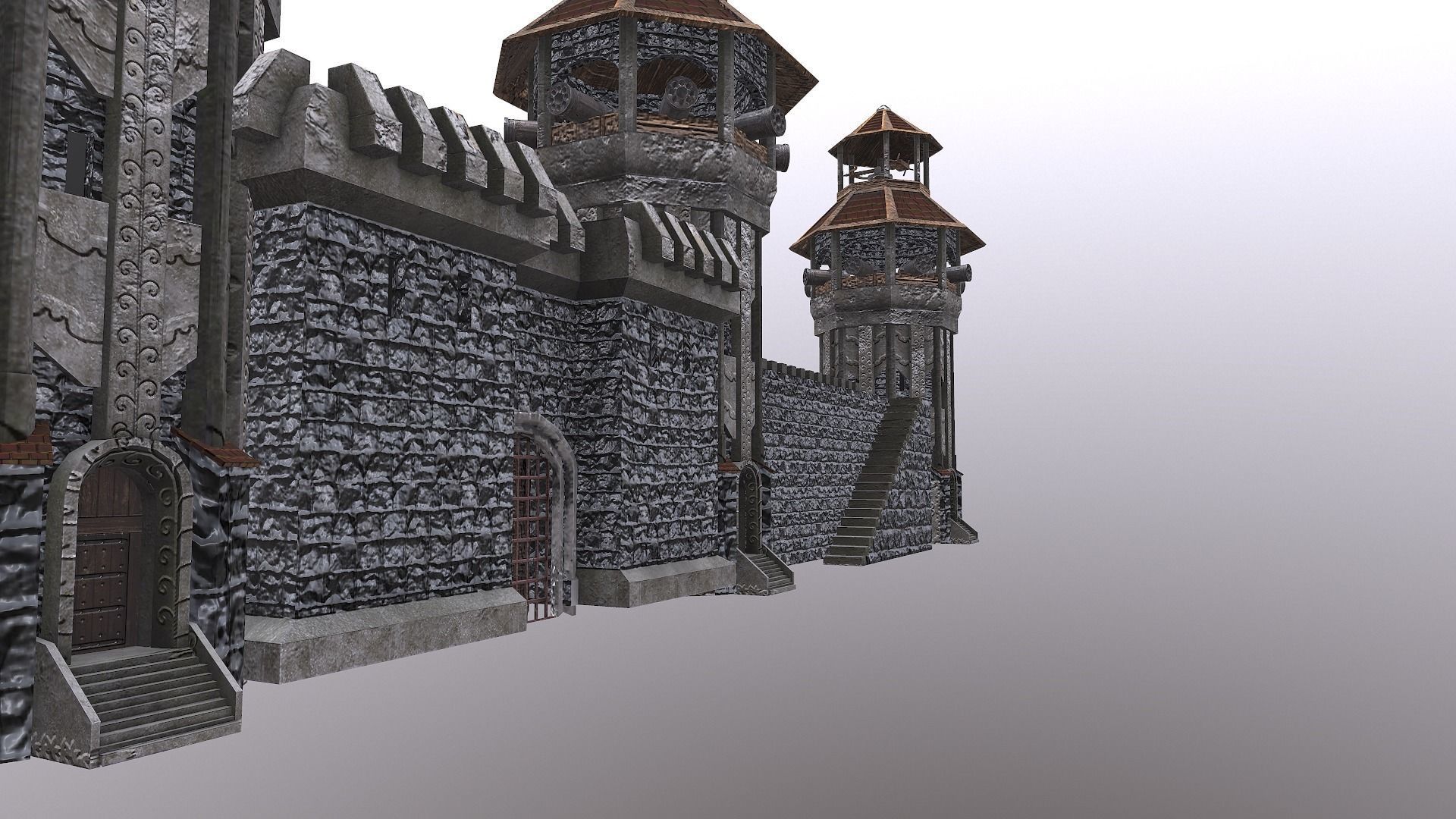 Castle Wall Level 20 3D model_39