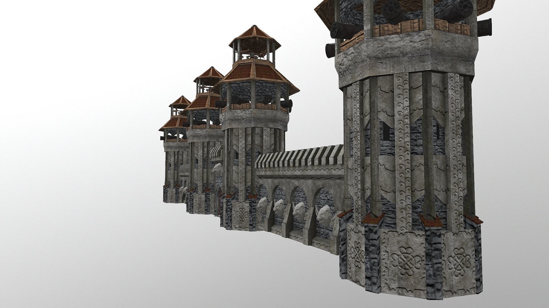 Castle Wall Level 20 3D model_8