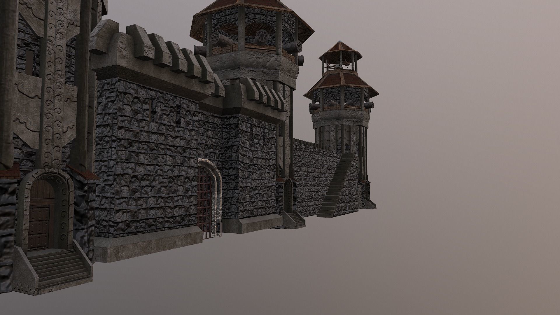 Castle Wall Level 20 3D model_30