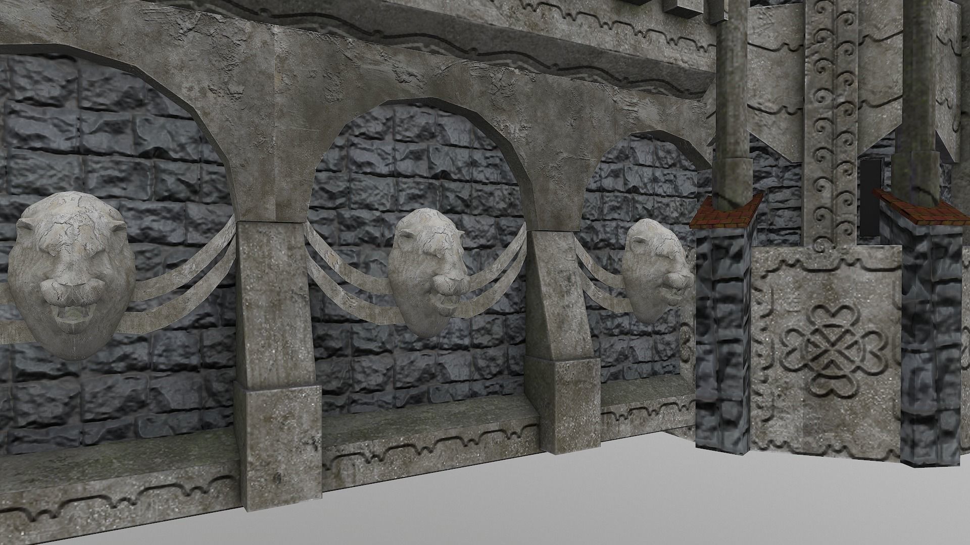 Castle Wall Level 20 3D model_10