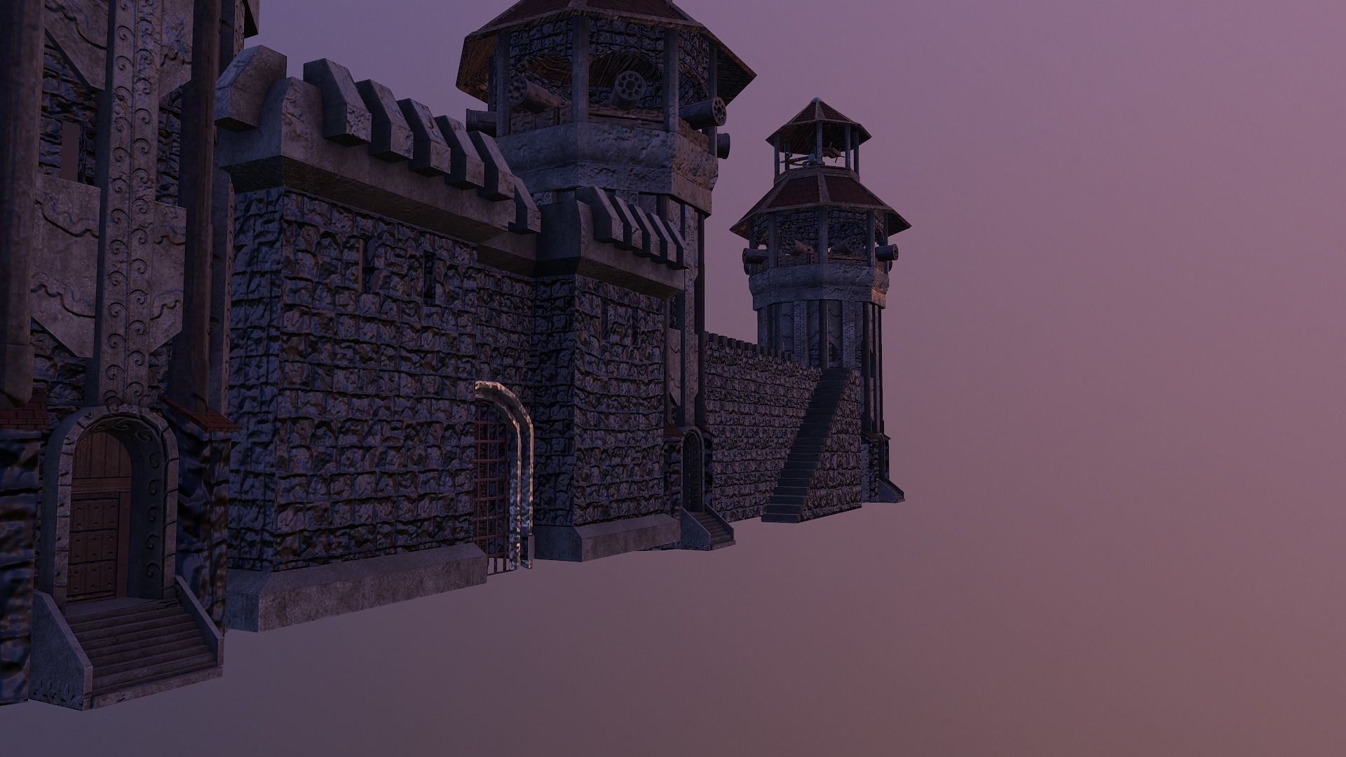 Castle Wall Level 20 3D model_33