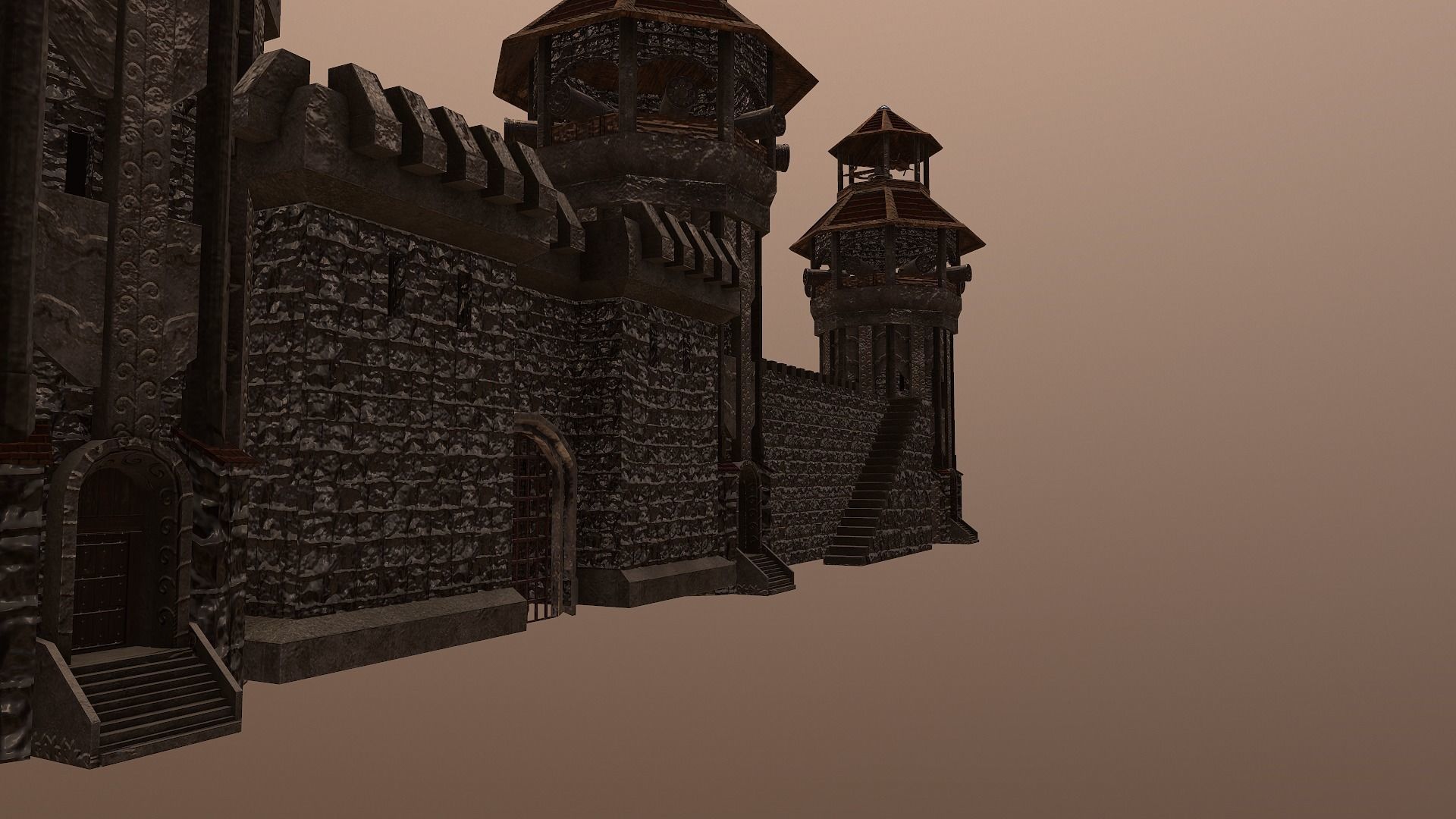 Castle Wall Level 20 3D model_28