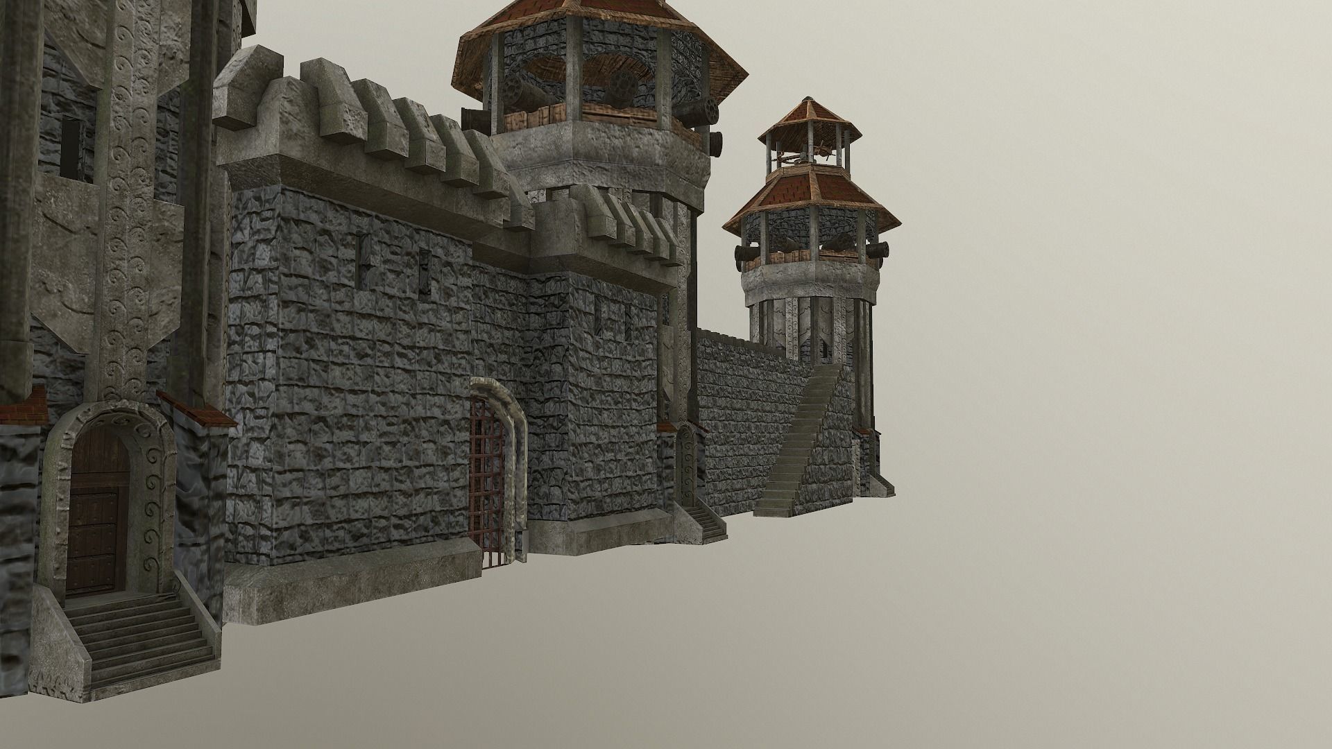 Castle Wall Level 20 3D model_37