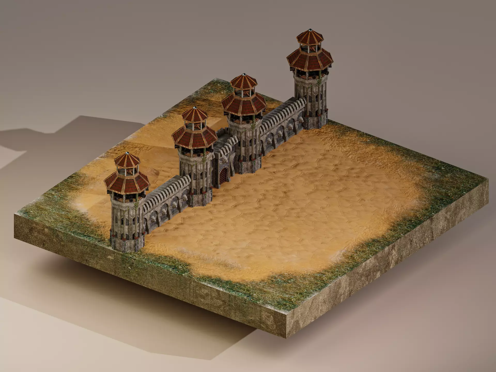 Castle Wall Level 20 3D model_0