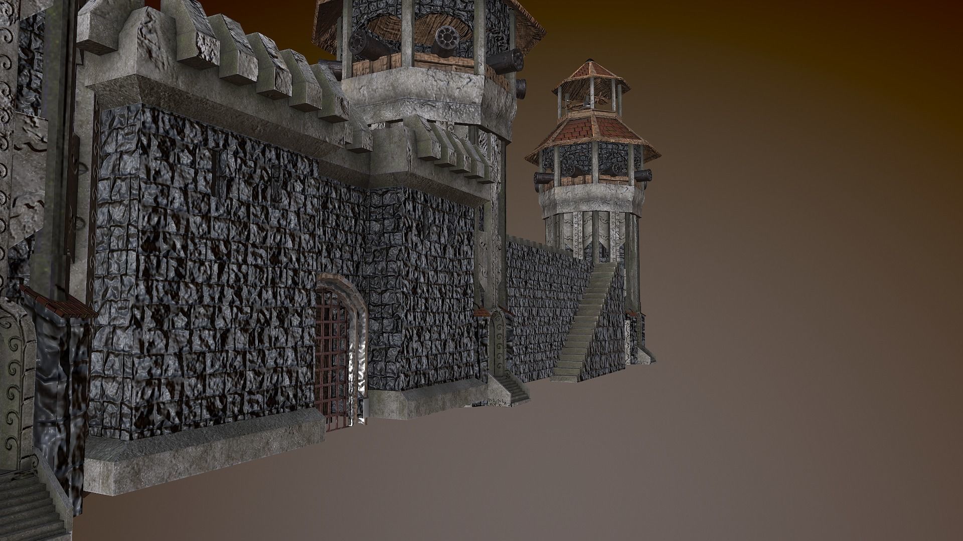 Castle Wall Level 20 3D model_24