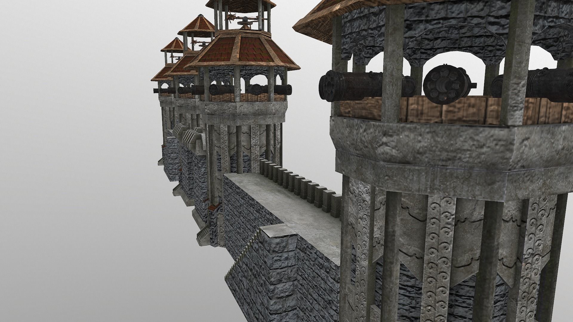 Castle Wall Level 20 3D model_15