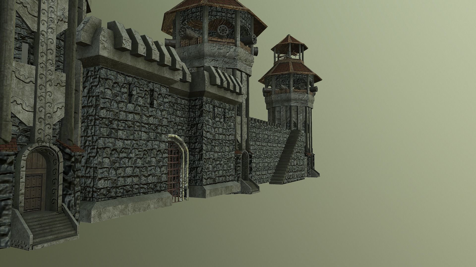 Castle Wall Level 20 3D model_27