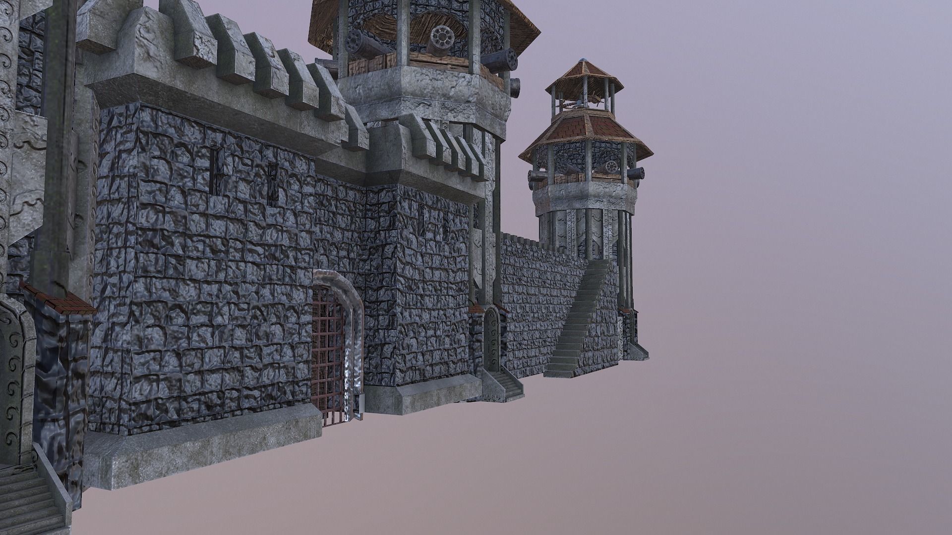 Castle Wall Level 20 3D model_23