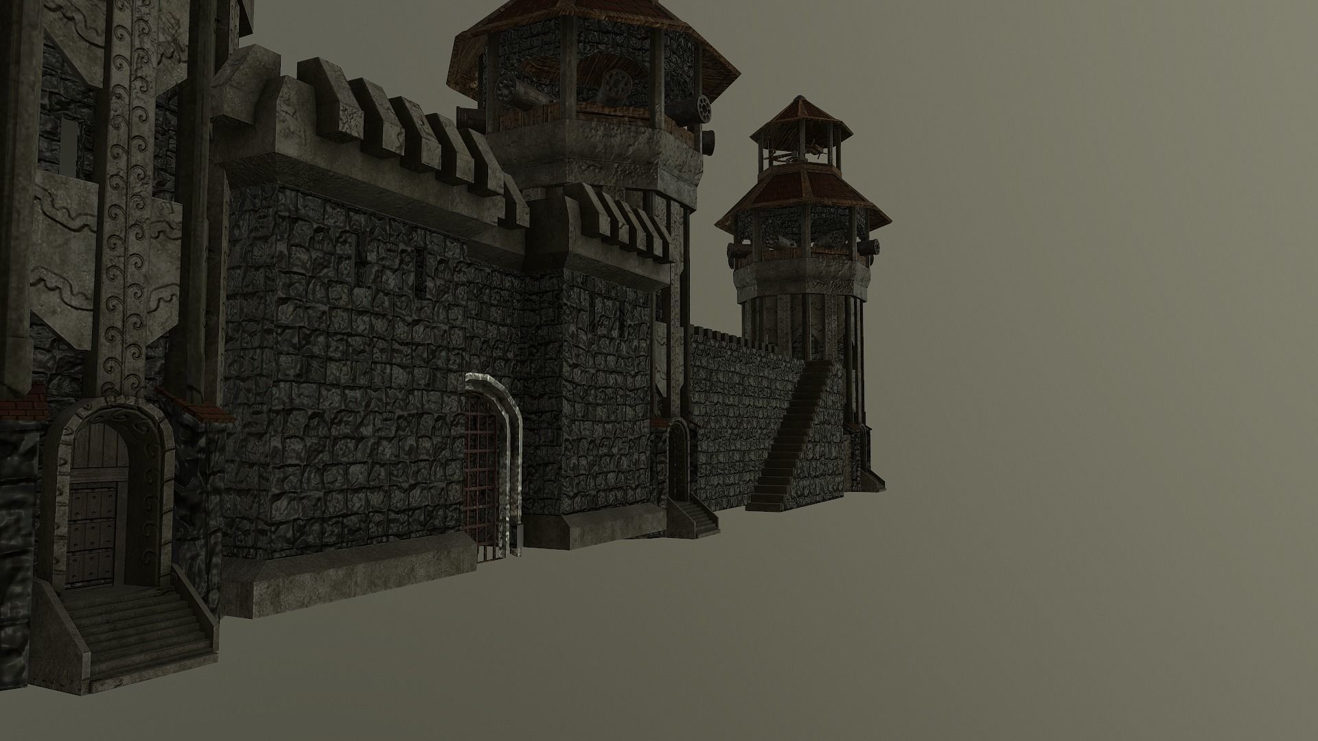 Castle Wall Level 20 3D model_35