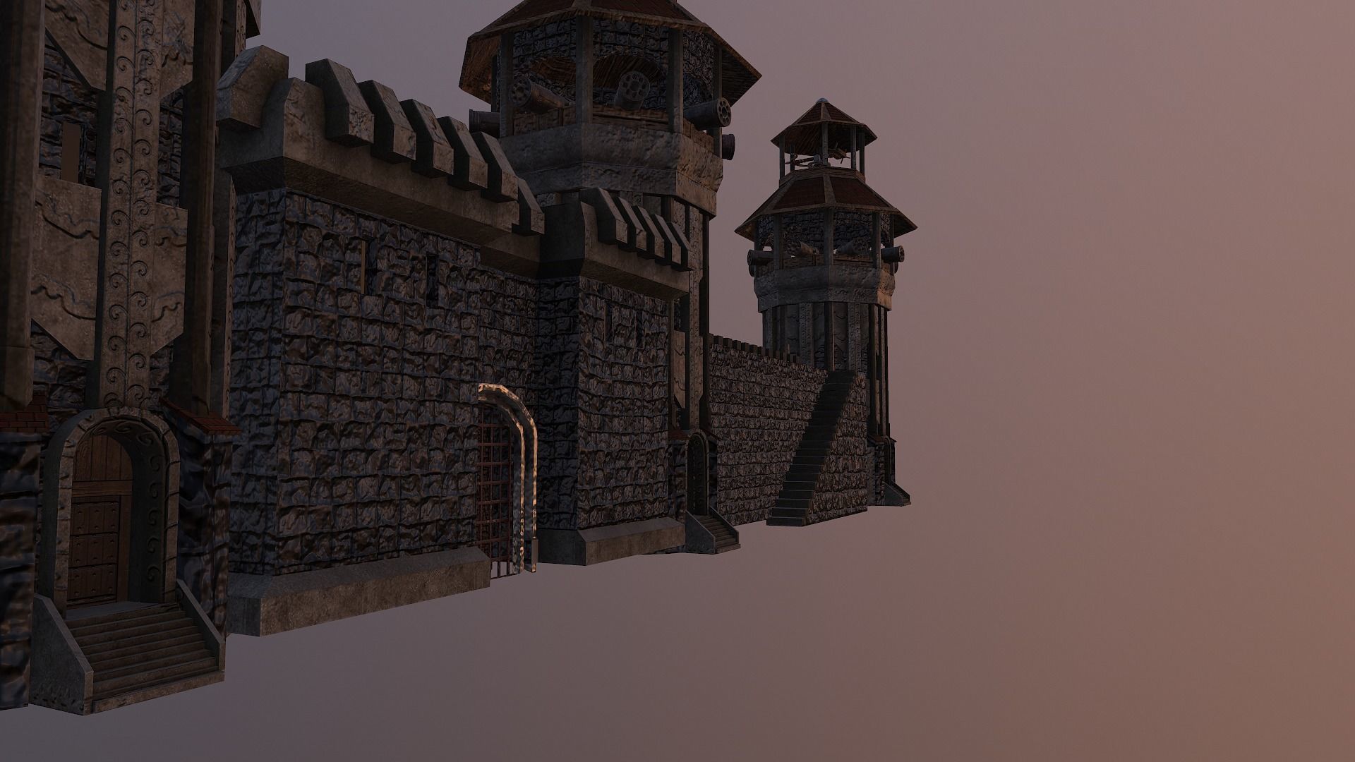 Castle Wall Level 20 3D model_29