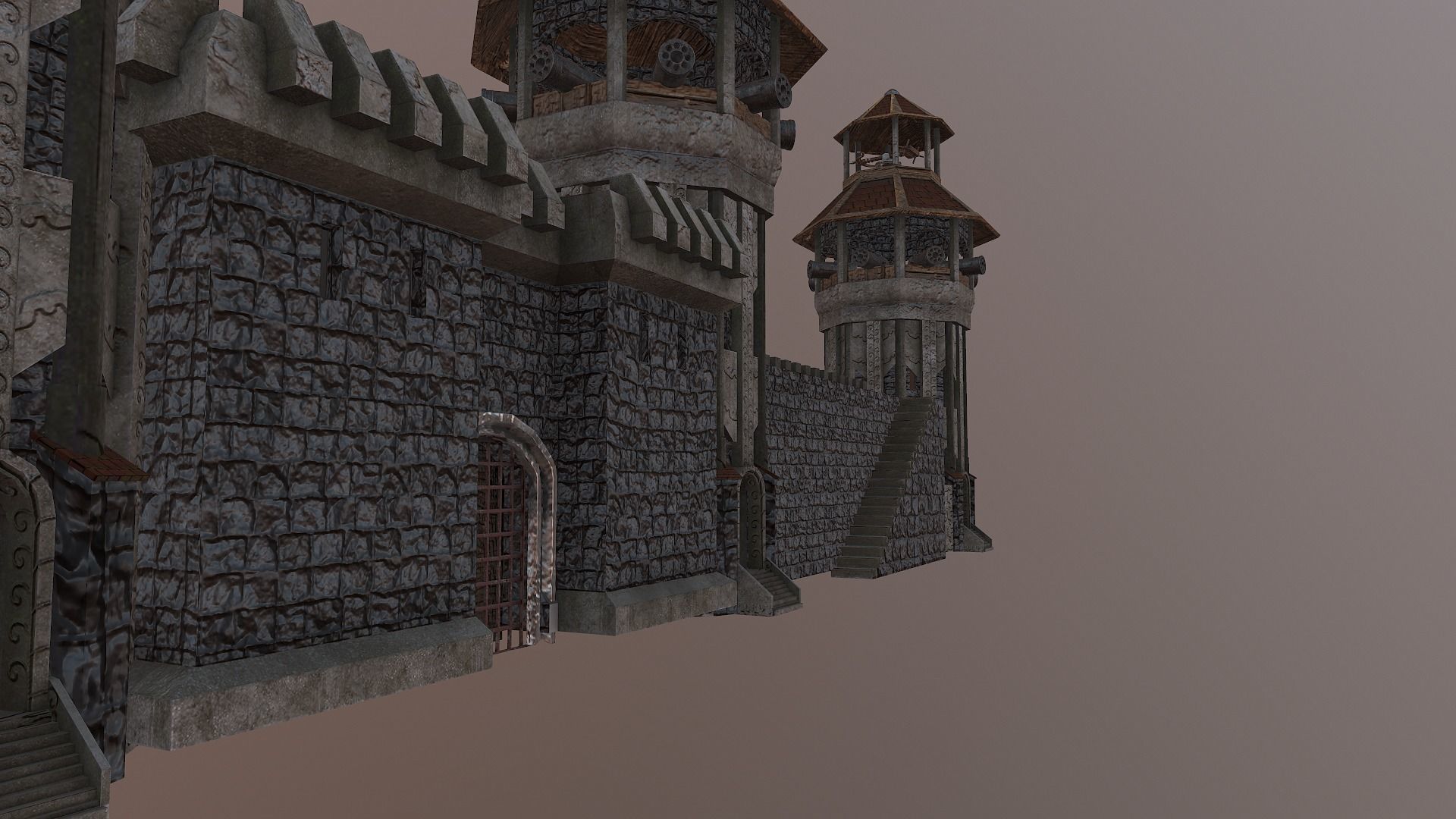 Castle Wall Level 20 3D model_22
