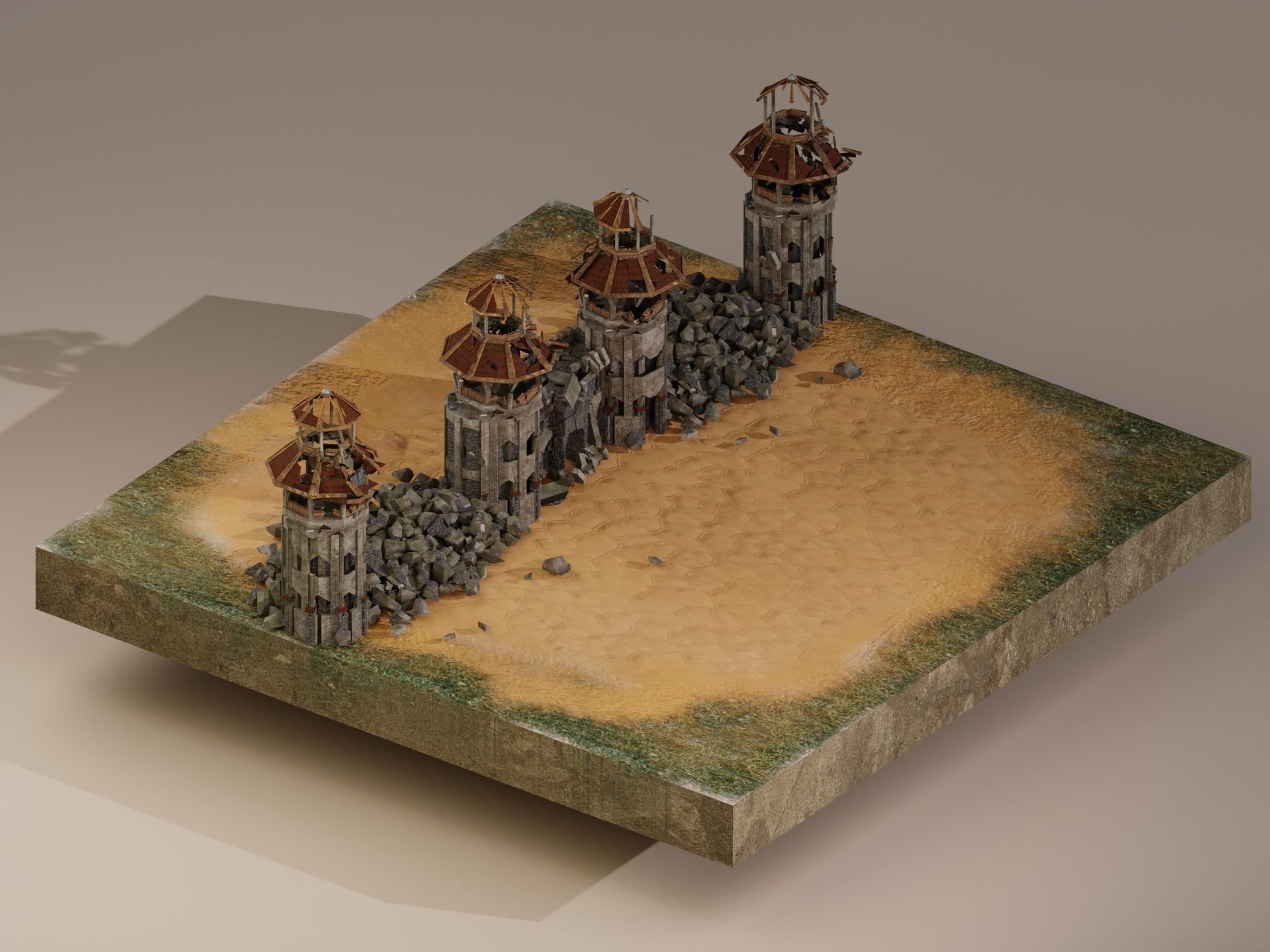 Castle Wall Level 20 3D model_1