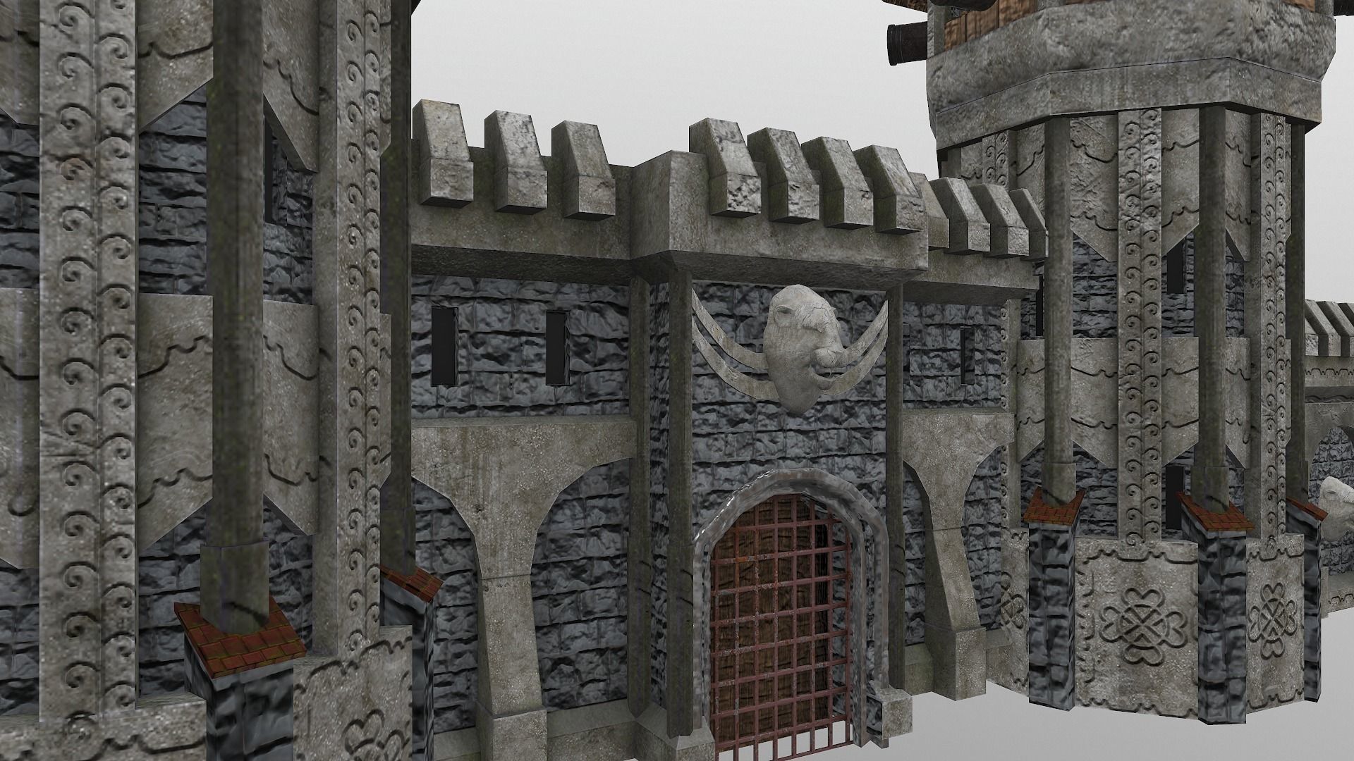 Castle Wall Level 20 3D model_9