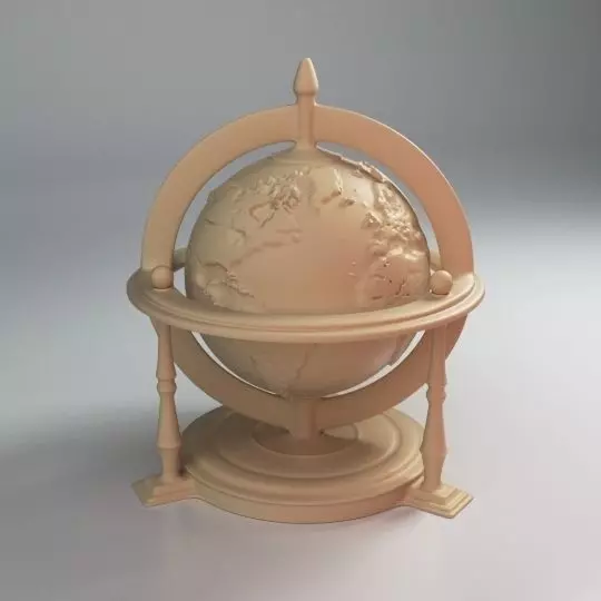 Engraved Globe Stl 3D print model_0