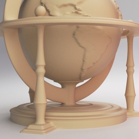Engraved Globe Stl 3D print model_2