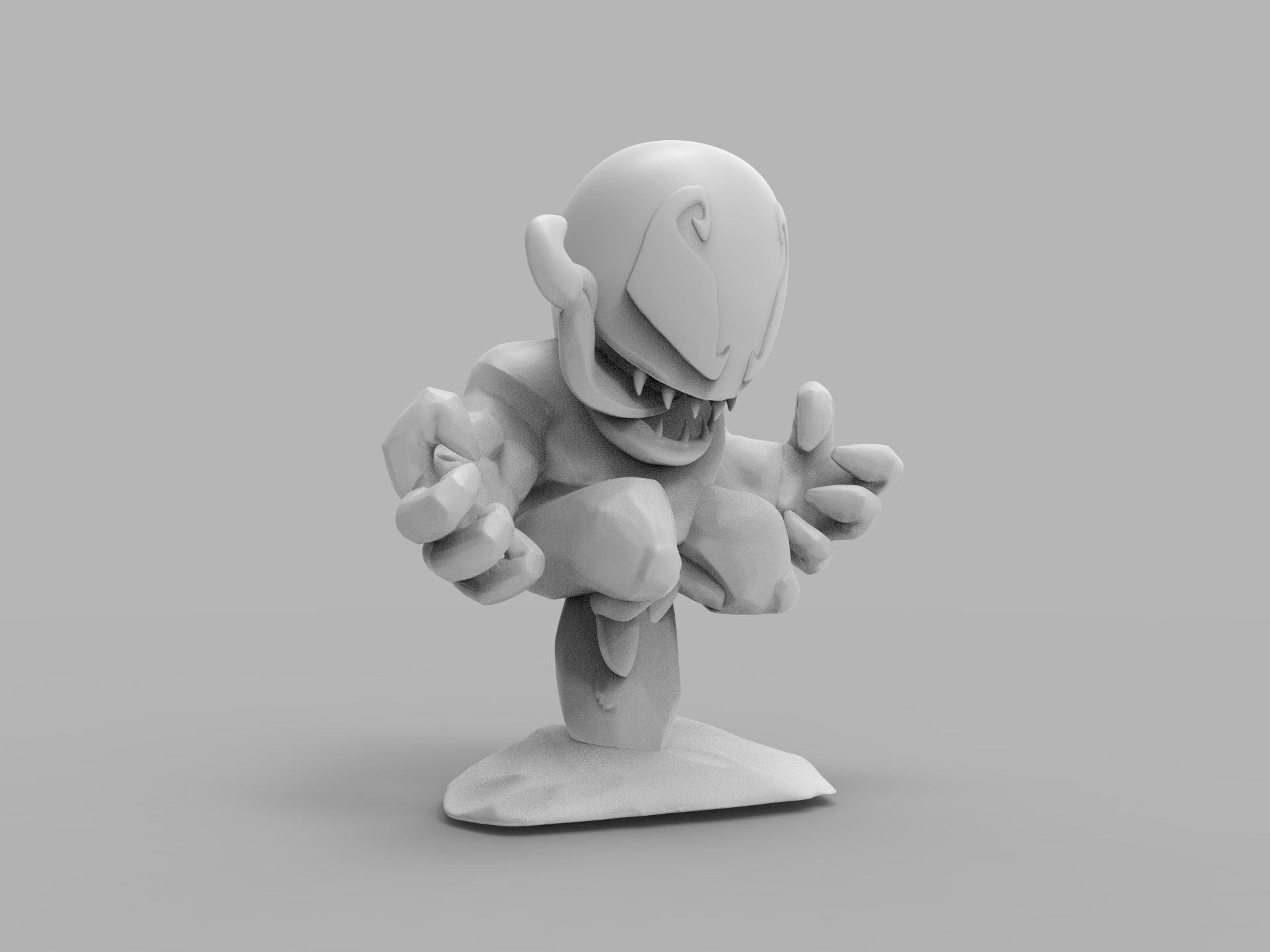 Chibi ULTIMATE VENOM Sitting on rocks 3D PRINTING DIORAMA 3D print model_11