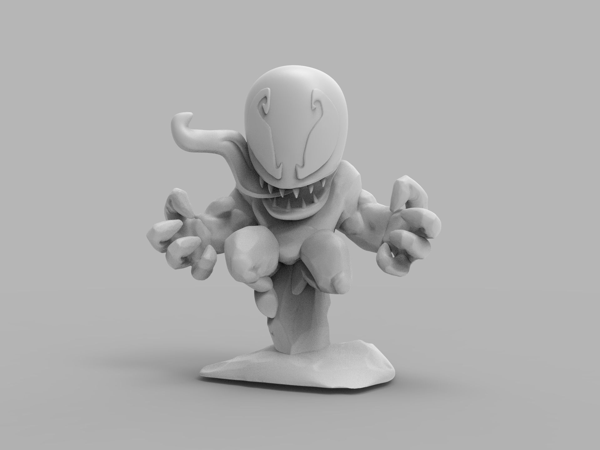 Chibi ULTIMATE VENOM Sitting on rocks 3D PRINTING DIORAMA 3D print model_17