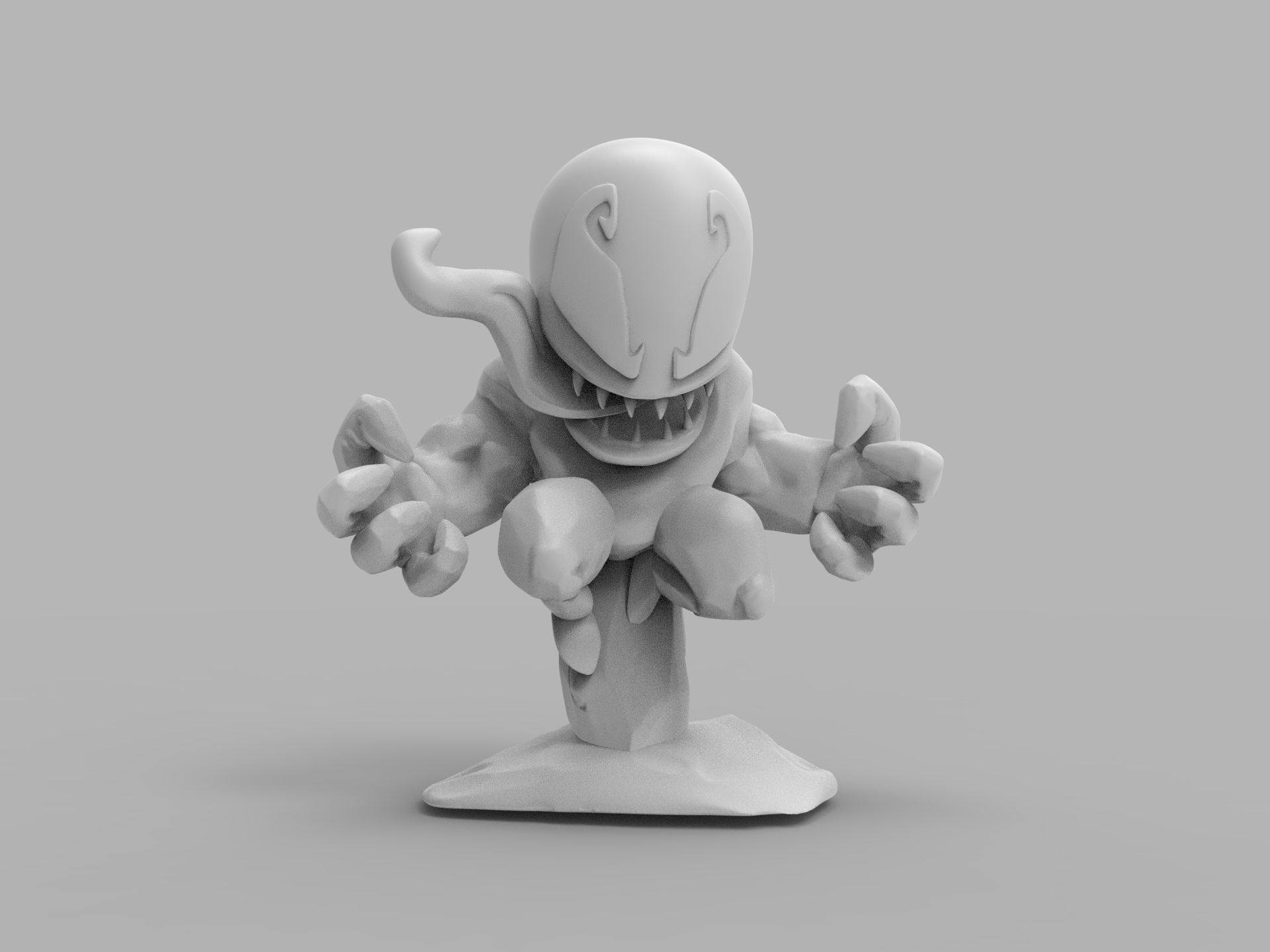 Chibi ULTIMATE VENOM Sitting on rocks 3D PRINTING DIORAMA 3D print model_16