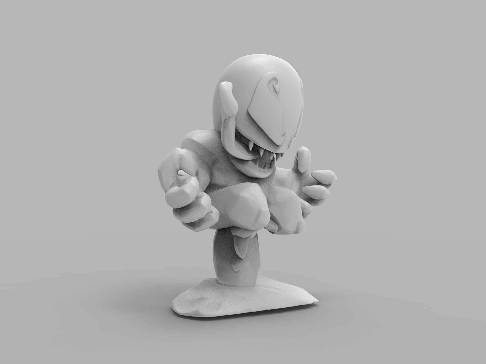 Chibi ULTIMATE VENOM Sitting on rocks 3D PRINTING DIORAMA 3D print model_10