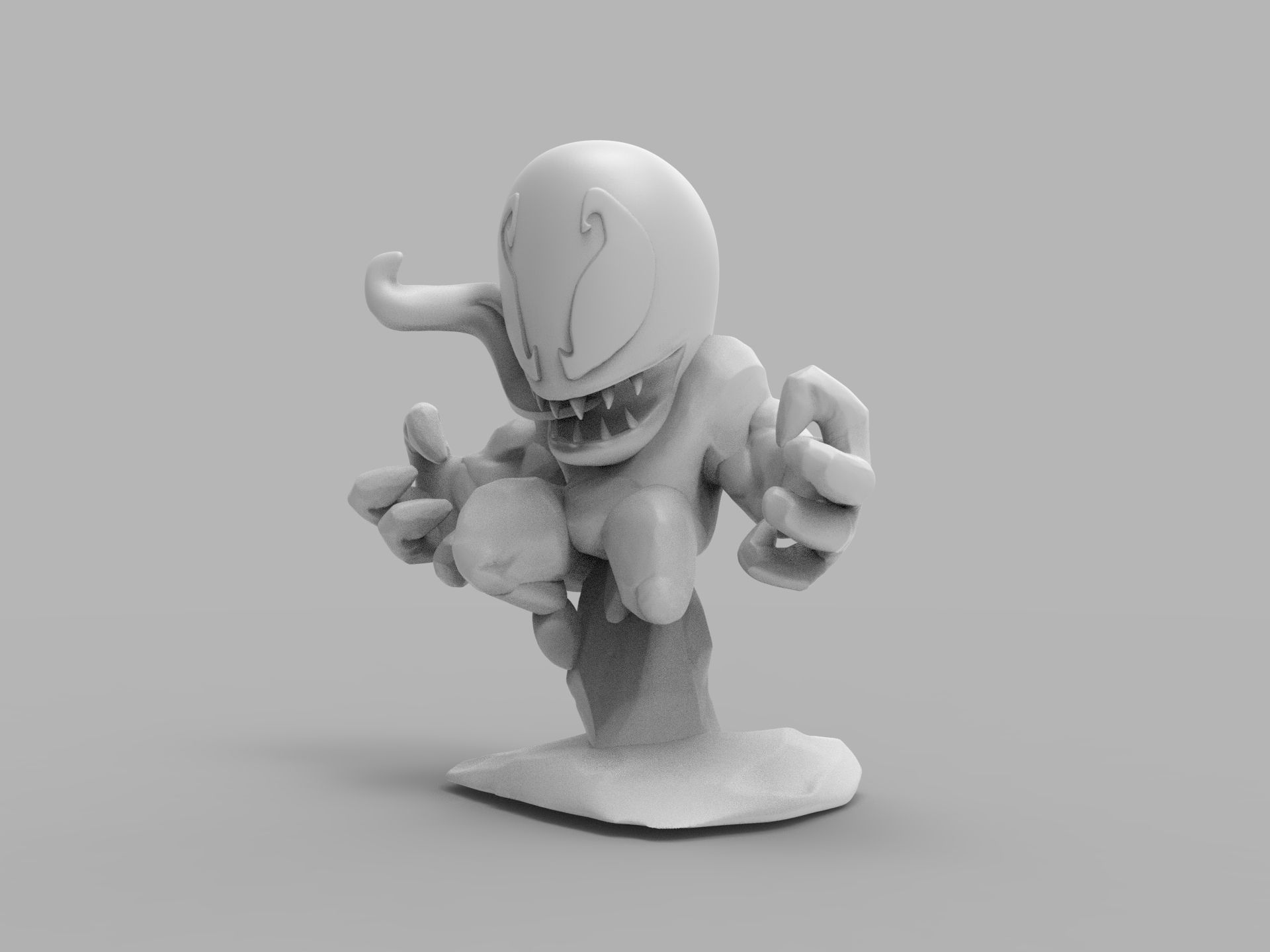 Chibi ULTIMATE VENOM Sitting on rocks 3D PRINTING DIORAMA 3D print model_20