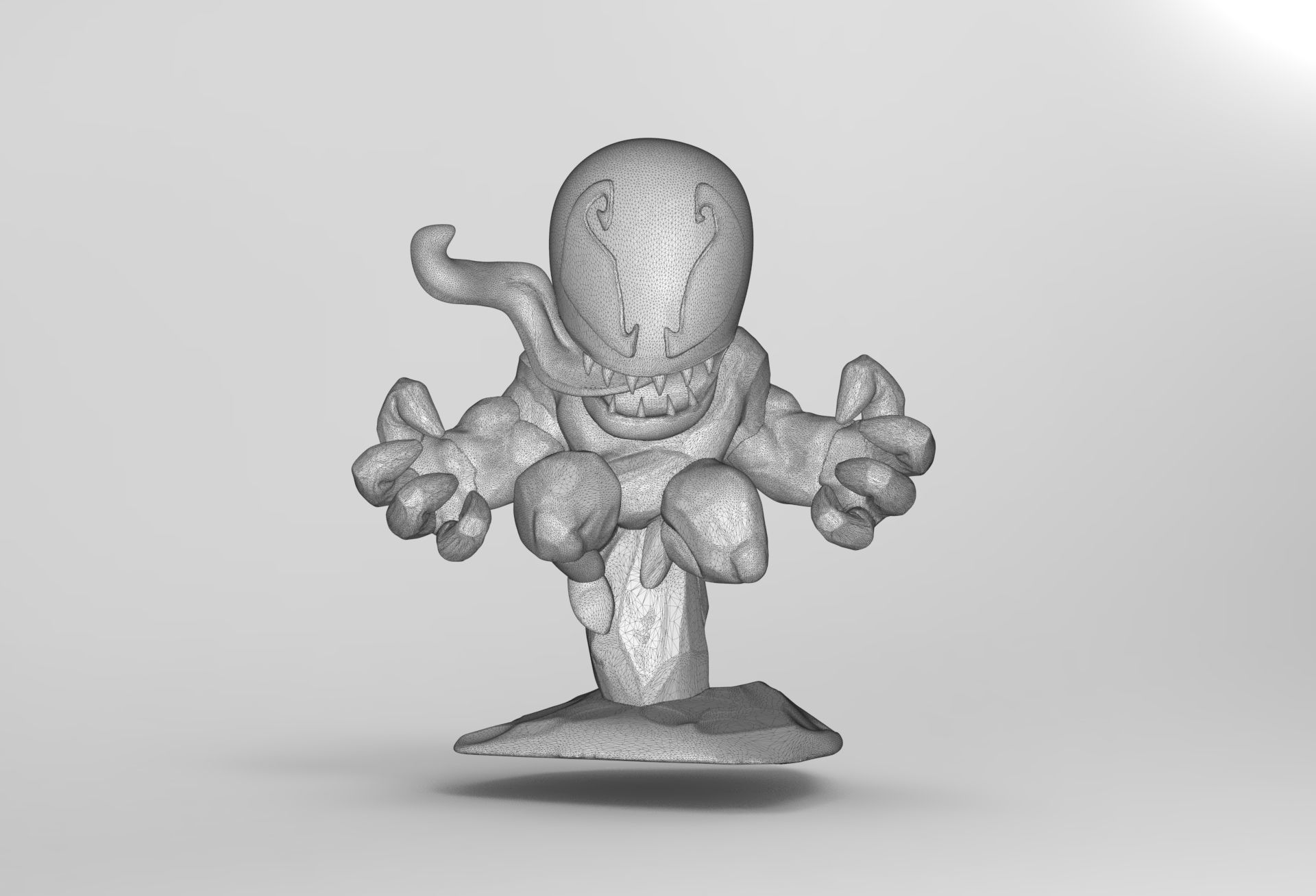 Chibi ULTIMATE VENOM Sitting on rocks 3D PRINTING DIORAMA 3D print model_4