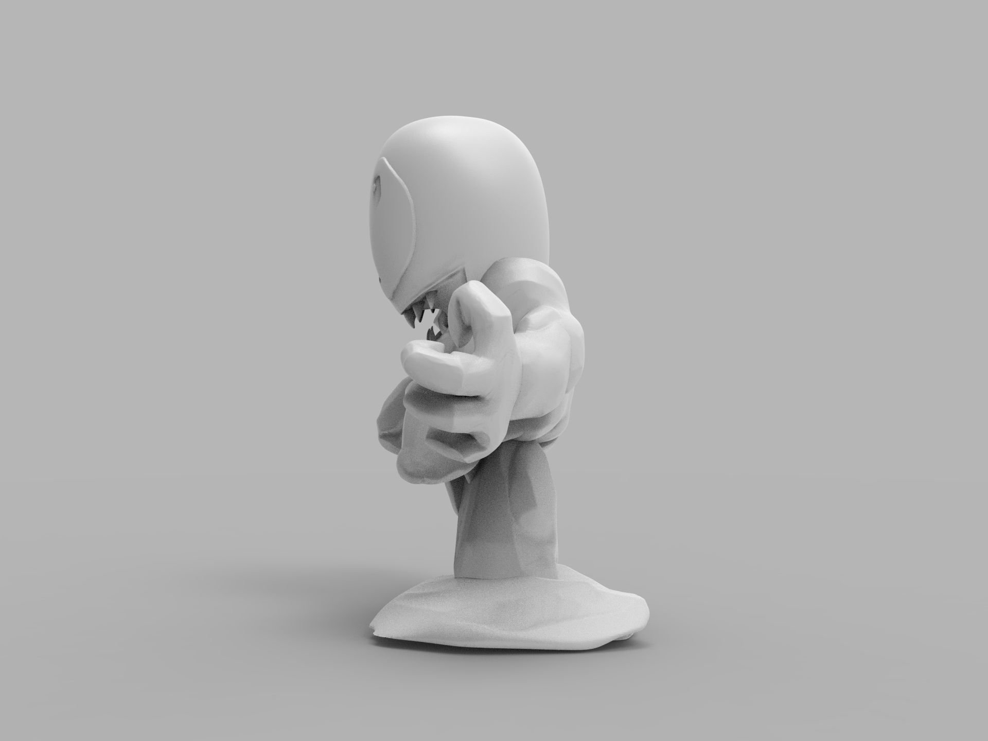 Chibi ULTIMATE VENOM Sitting on rocks 3D PRINTING DIORAMA 3D print model_26