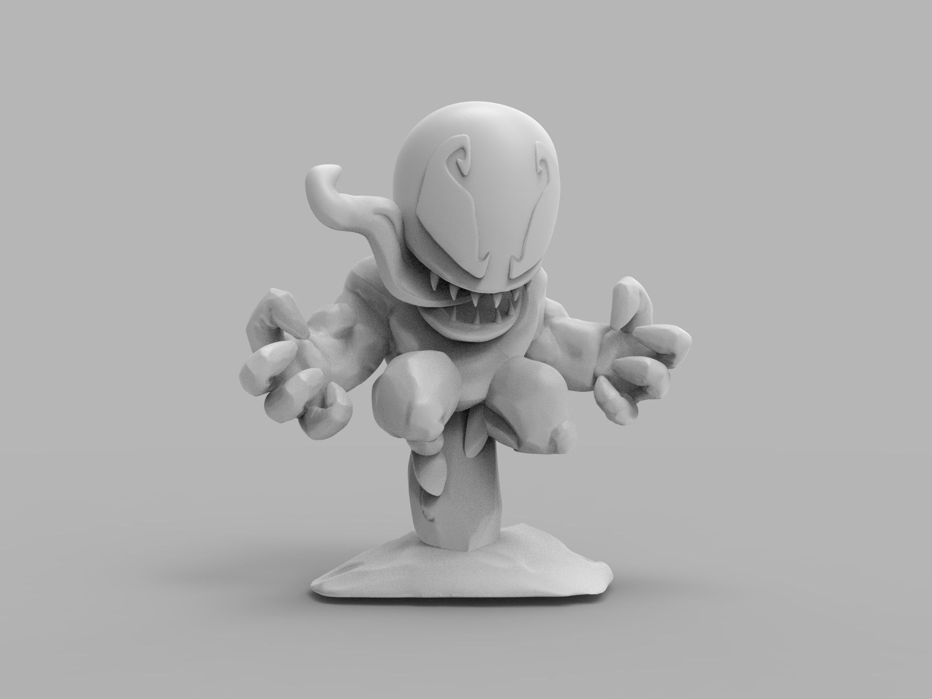 Chibi ULTIMATE VENOM Sitting on rocks 3D PRINTING DIORAMA 3D print model_14