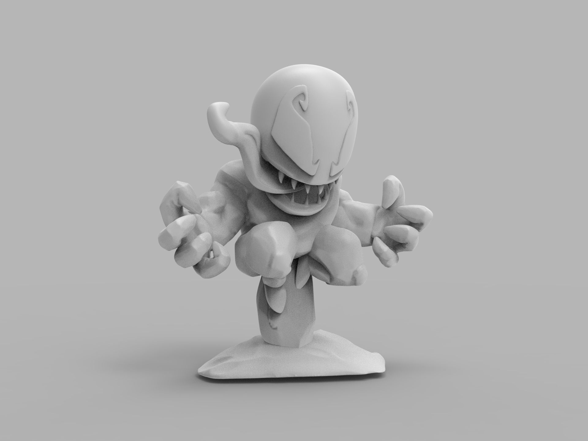 Chibi ULTIMATE VENOM Sitting on rocks 3D PRINTING DIORAMA 3D print model_13