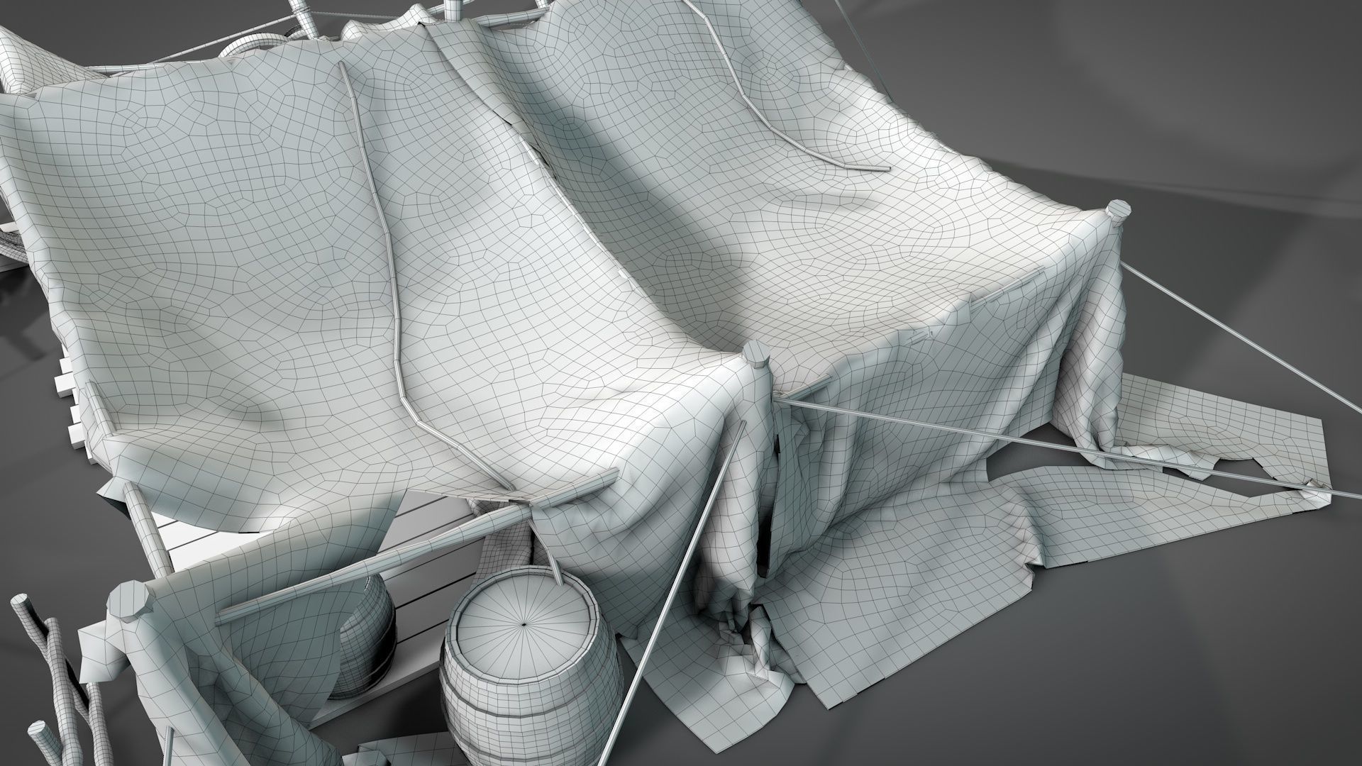 Worn Desert Tent 3D model_12