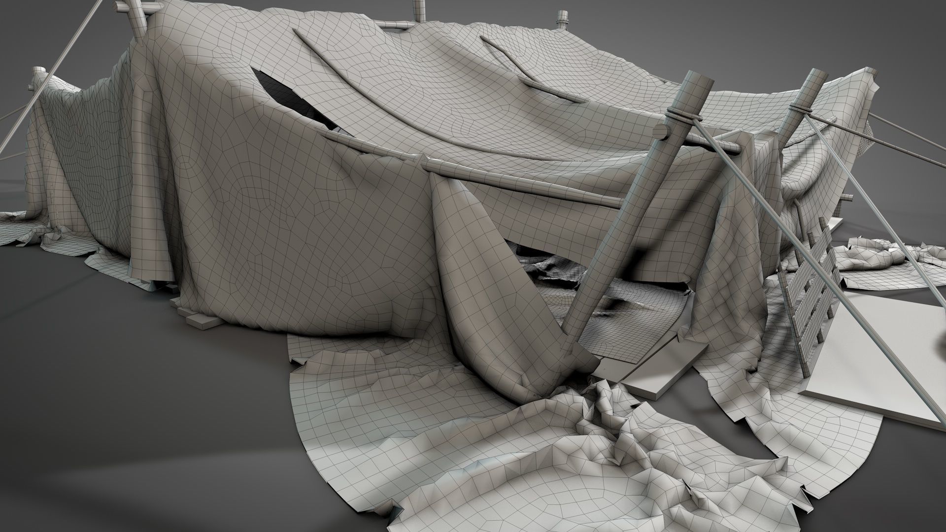 Worn Desert Tent 3D model_13