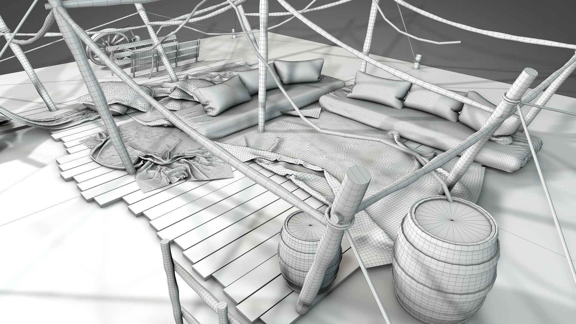 Worn Desert Tent 3D model_10