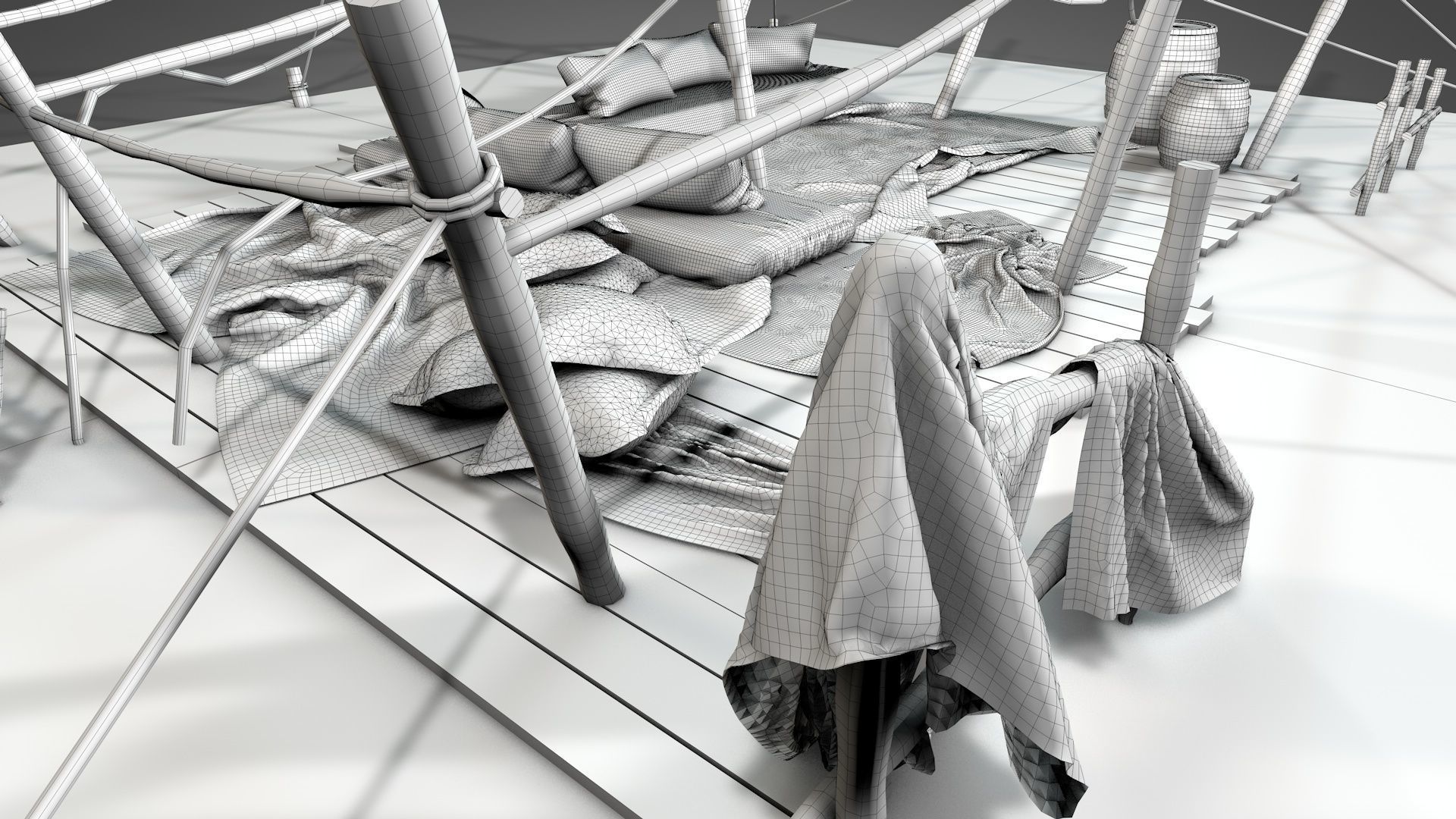 Worn Desert Tent 3D model_11