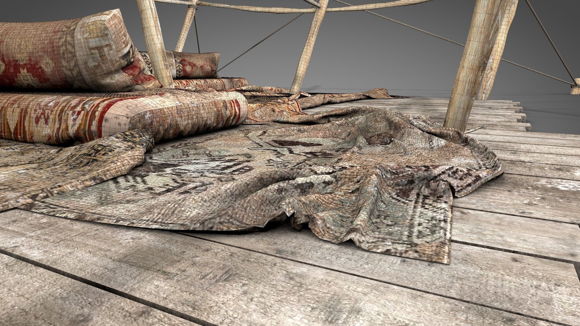 Worn Desert Tent 3D model_18