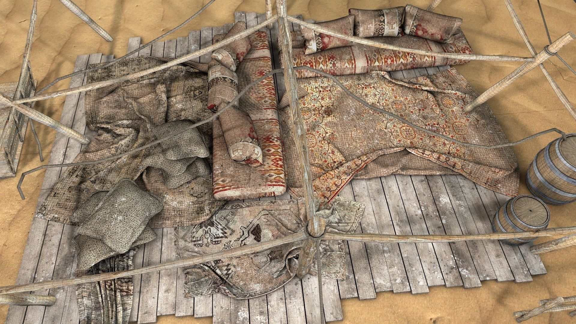 Worn Desert Tent 3D model_8