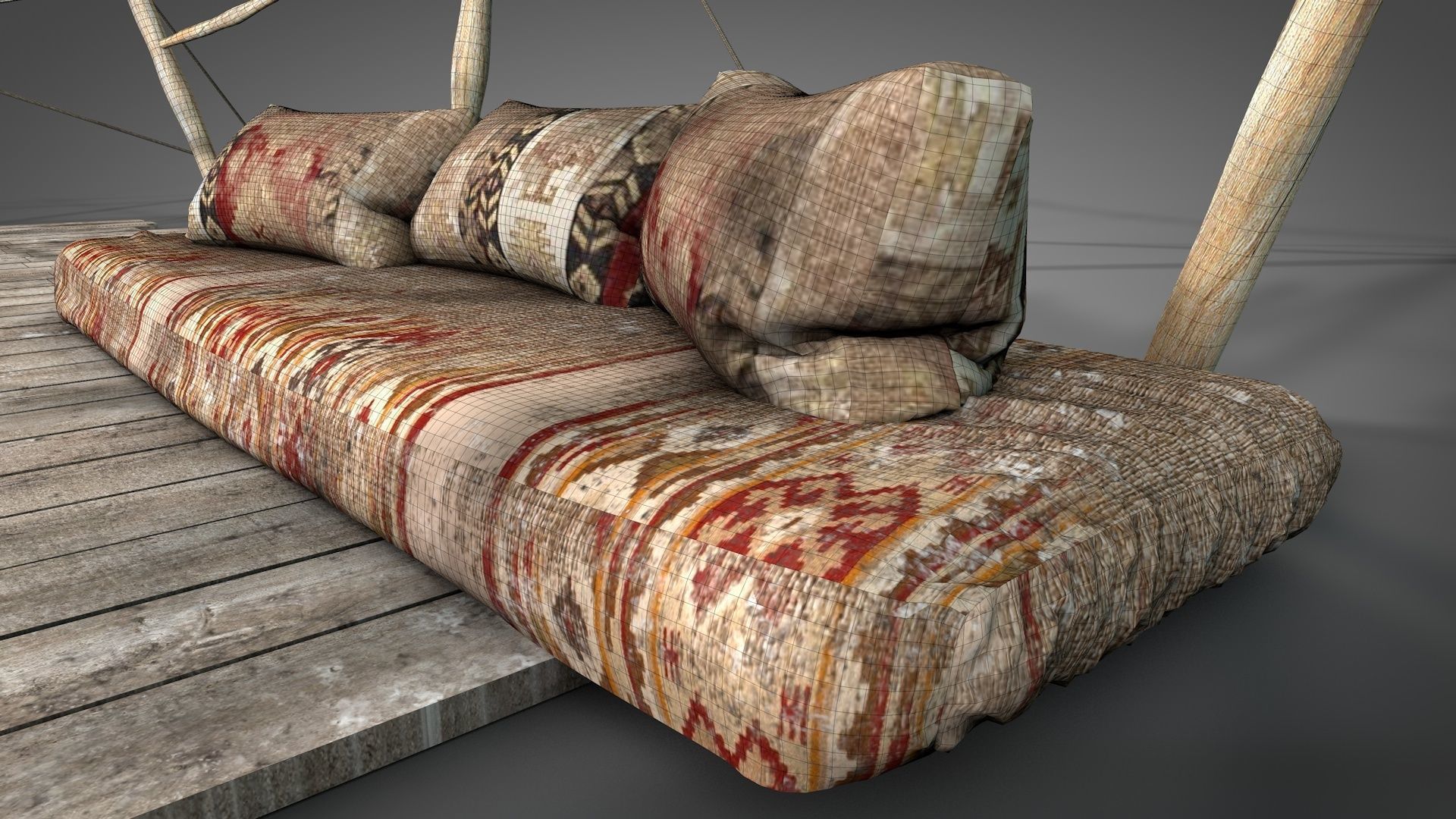 Worn Desert Tent 3D model_17