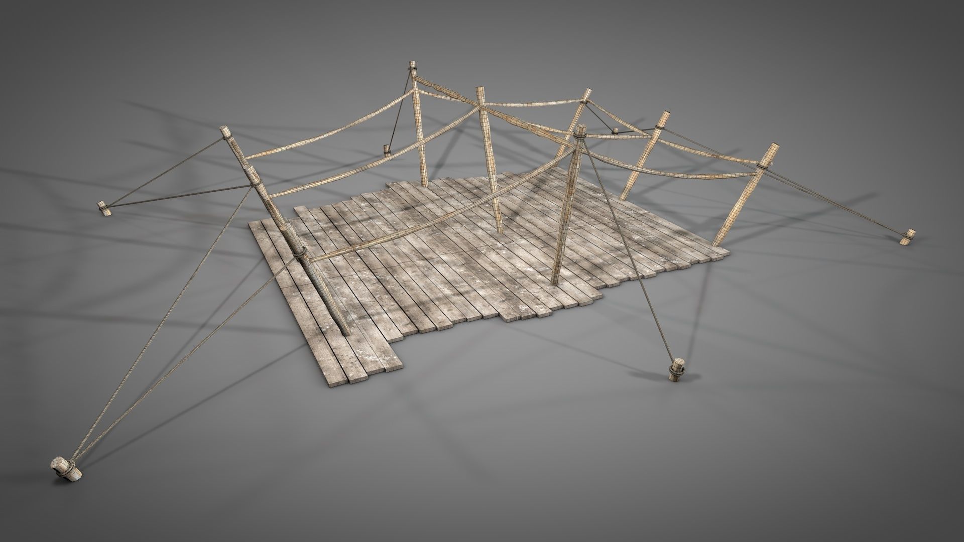 Worn Desert Tent 3D model_14