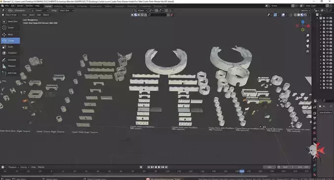 Castles and Ruined Castles Mega Kitbash Set 211 parts