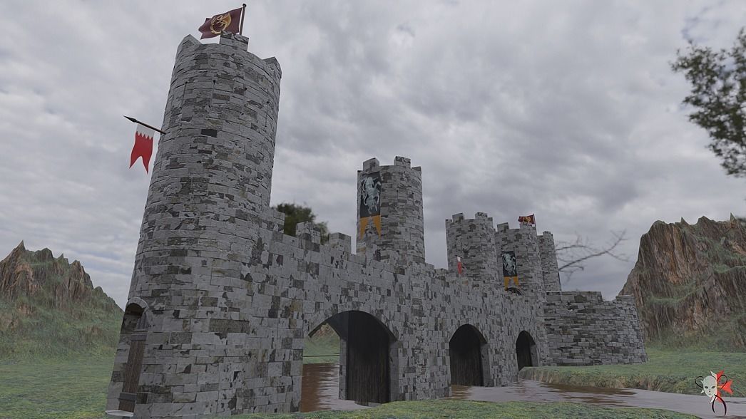 Castles and Ruined Castles Mega Kitbash Set 211 parts 3D model_10