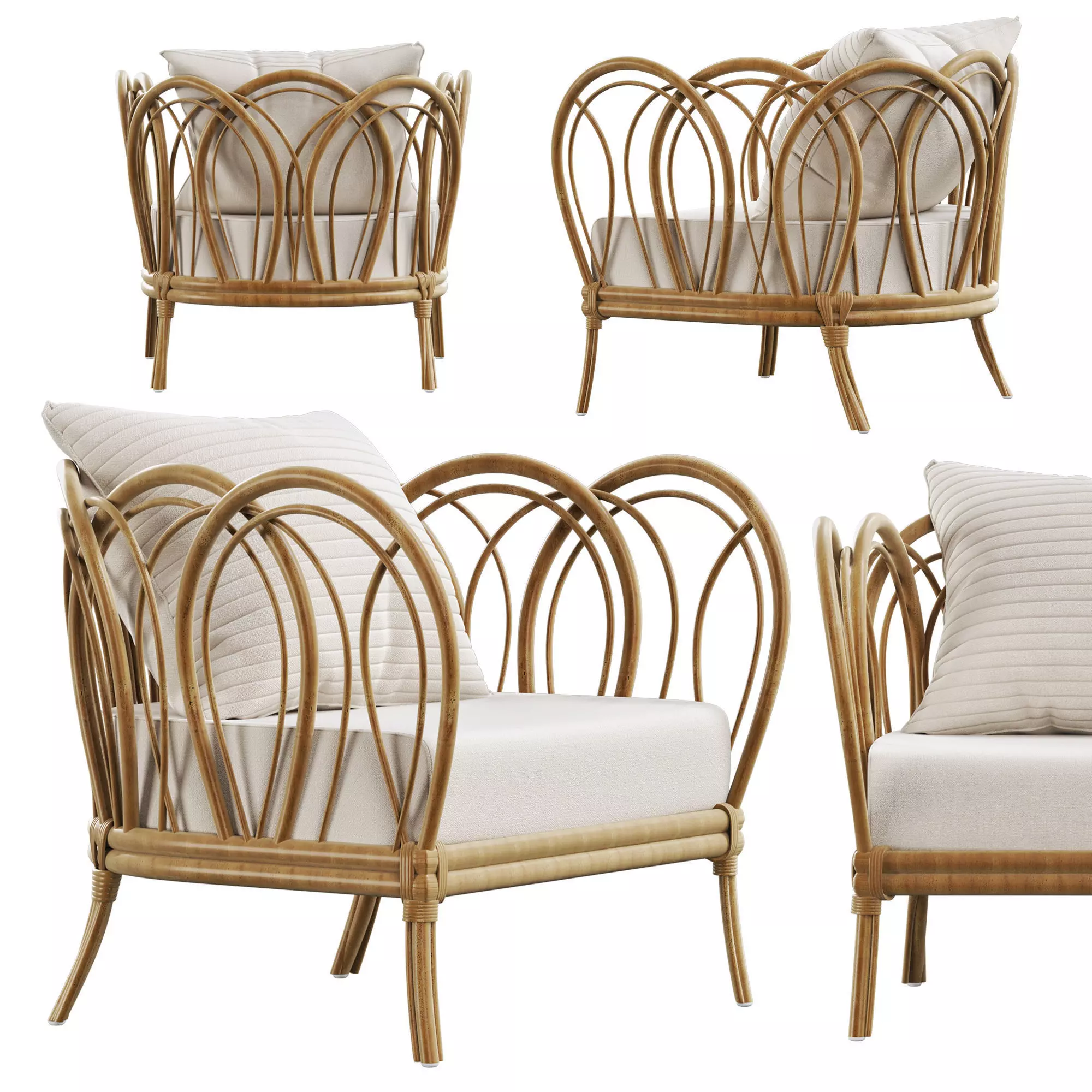 Melody Rattan Chair 3D model
