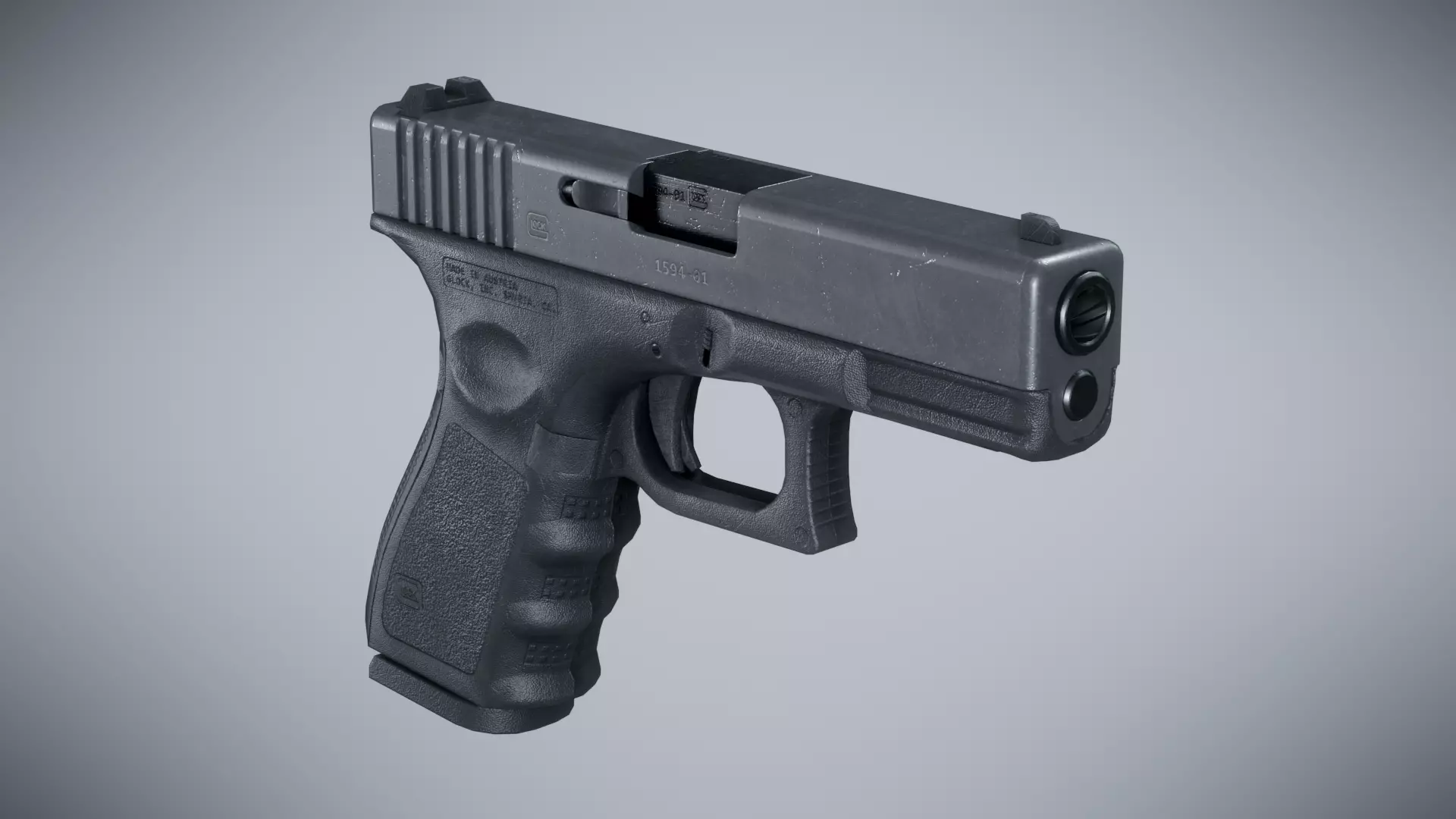 Glock 19 Classic - Game Ready Low-poly 3D model_0