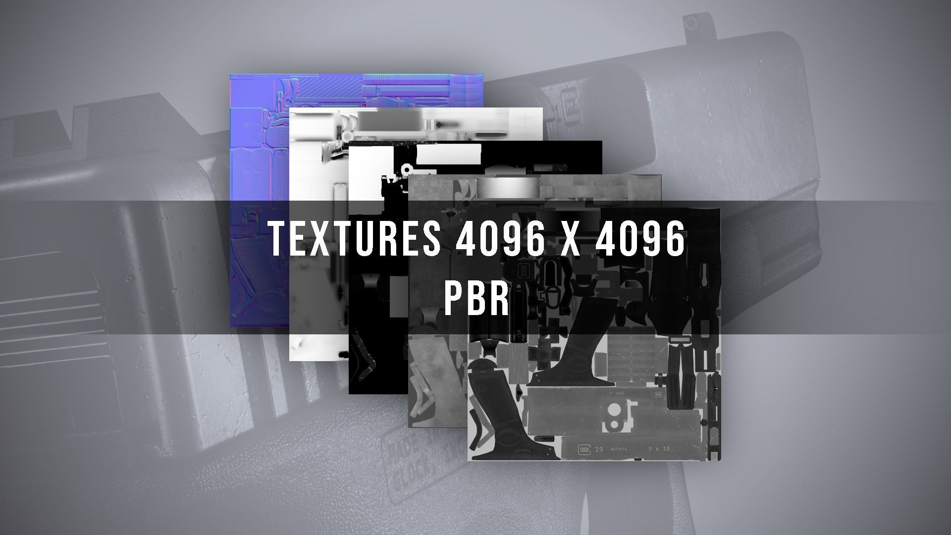 Glock 19 Classic - Game Ready Low-poly 3D model_16