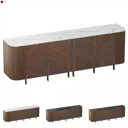 Sideboard 01-Black glass-Emperador-Dover