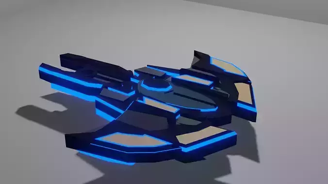 science friction neon space ship