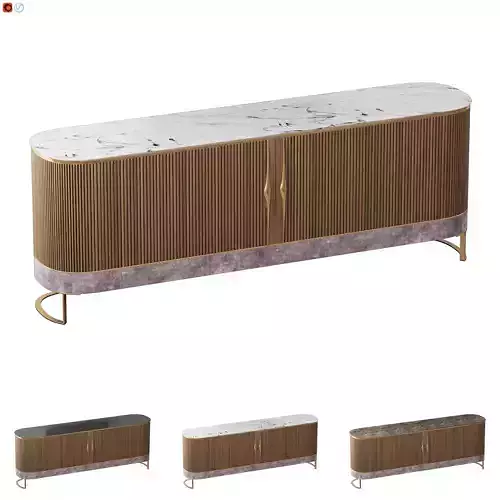 Sideboard 02-Black glass-Emperador-Dover