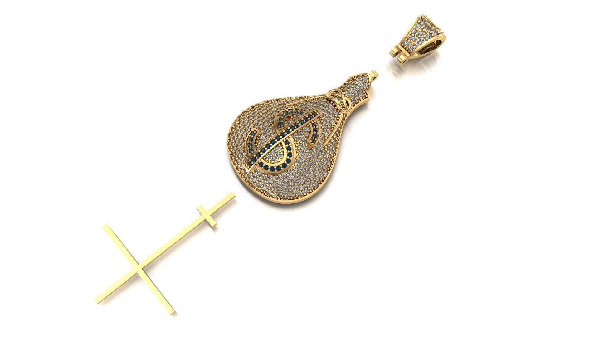 Dollar Pendant 3d print  model  3D print model_11