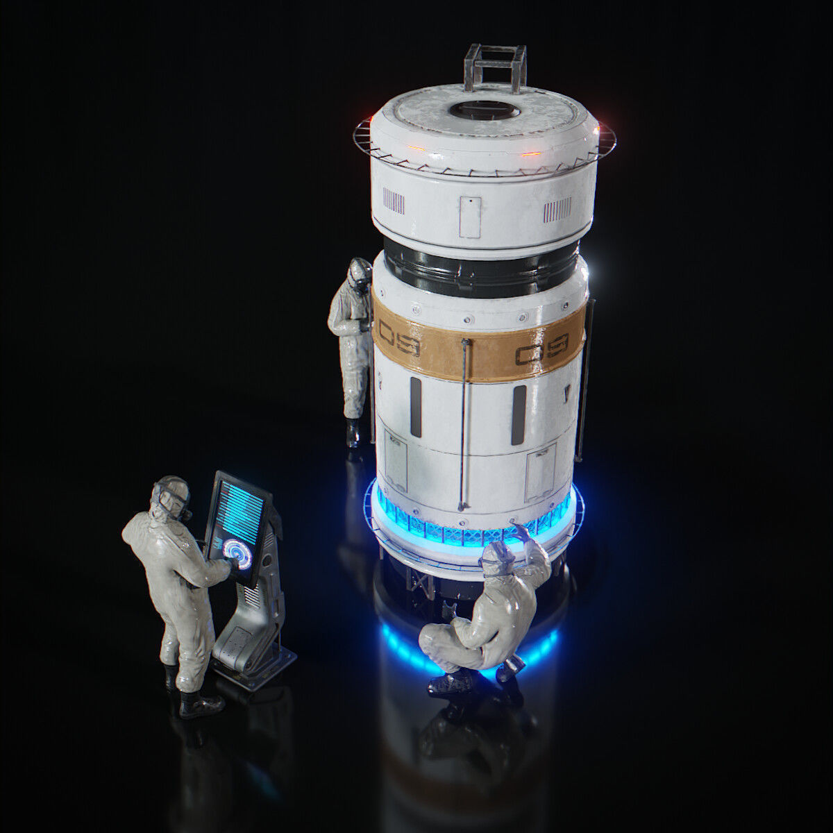 Sci Fi Laboratory Low-poly 3D model_6